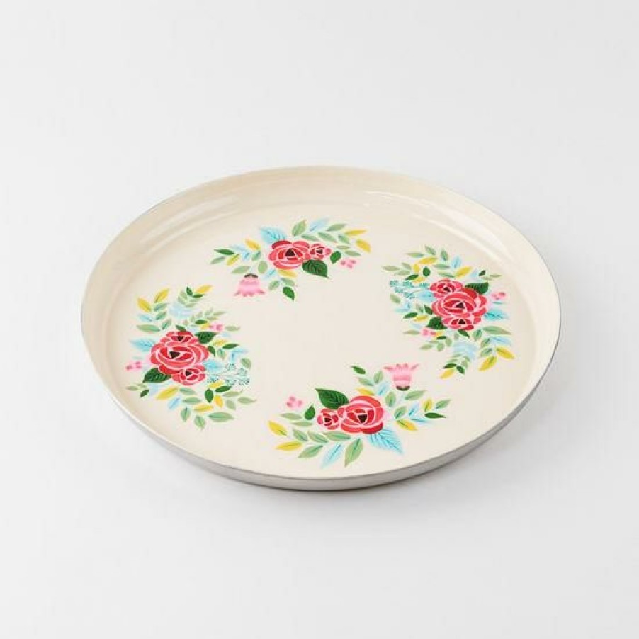 Easter * | One Hundred 80 Degrees Easter Hand Painted Floral Tray