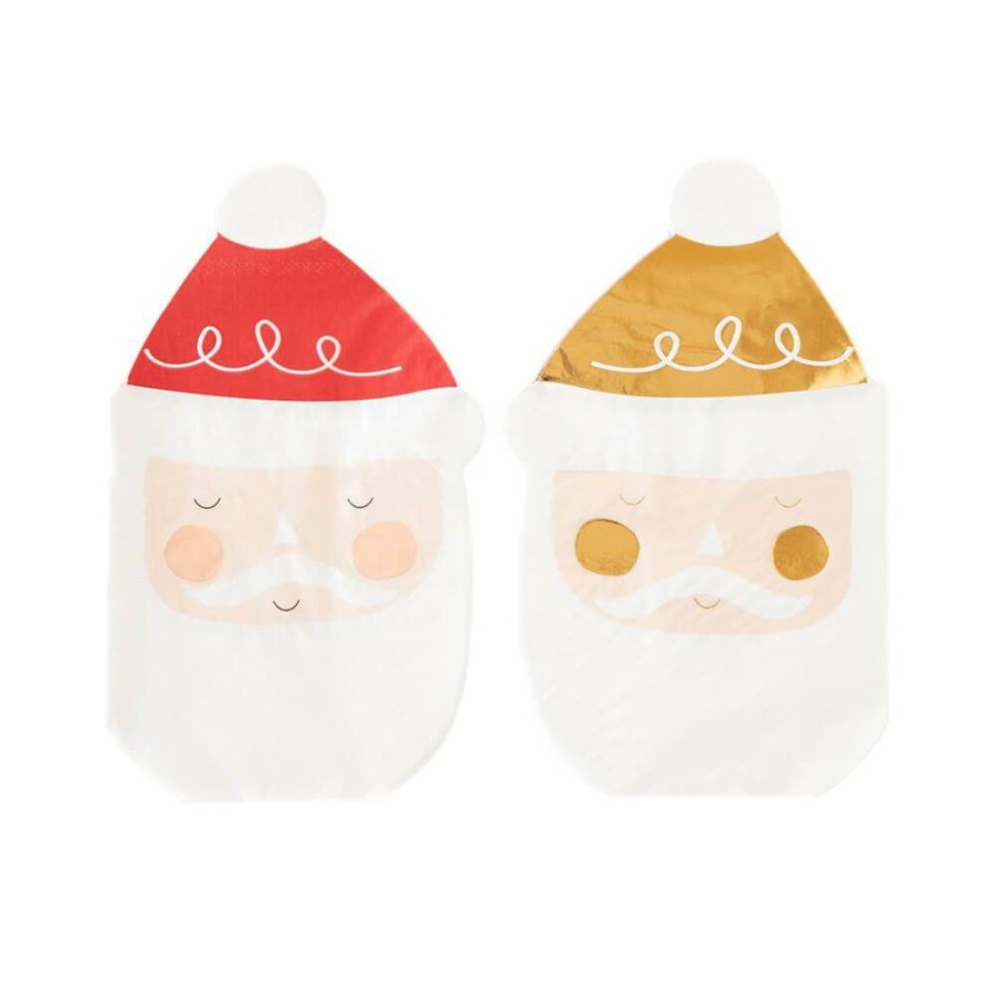 Christmas * | My Mind'S Eye Golden-Cheeked Santa Face Napkins