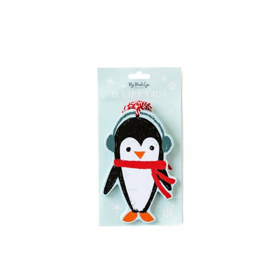 Christmas * | My Mind'S Eye Penguin Gift Tags Cards + Gift Wrap