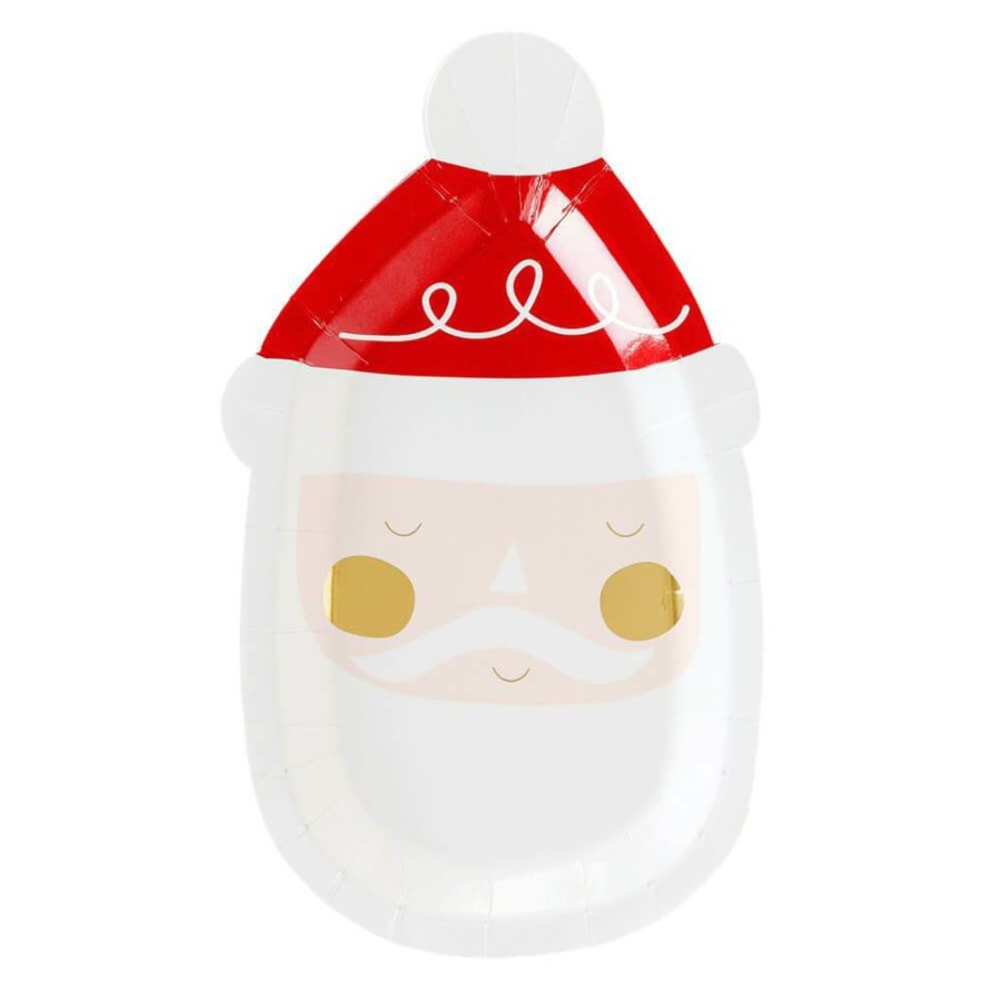 Christmas * | My Mind'S Eye Party Golden-Cheeked Santa Face Plates 9