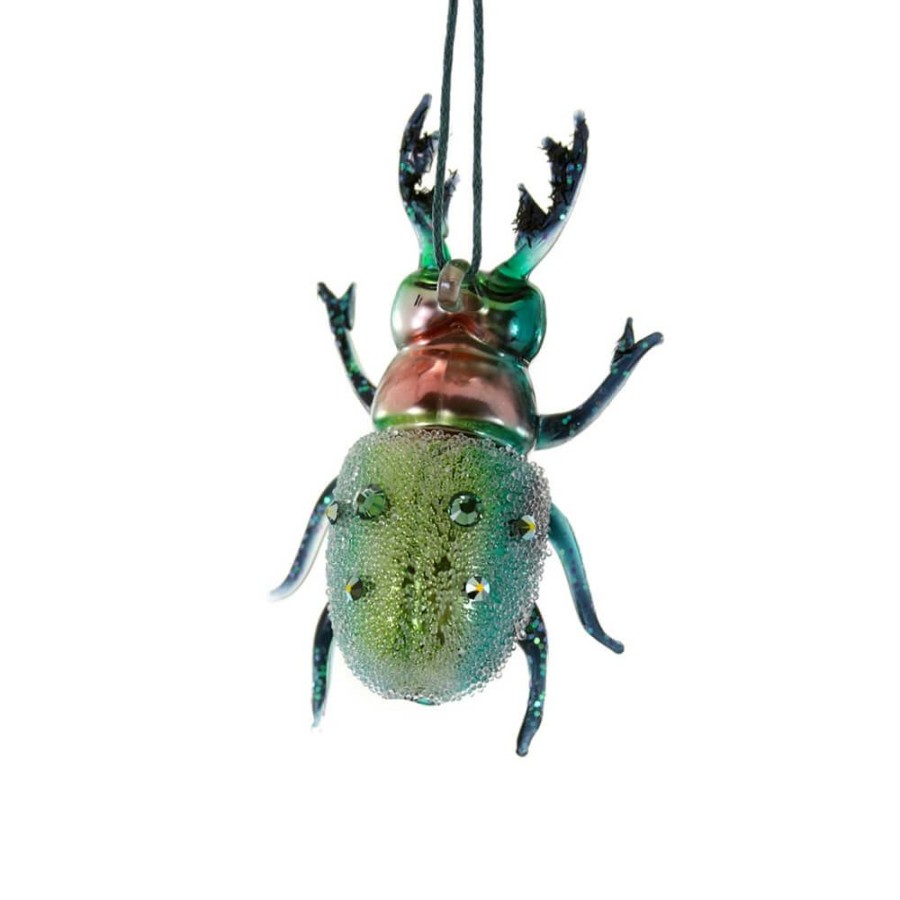 Christmas * | Cody Foster & Co. Green Stag Horn Beetle Ornament 4.5