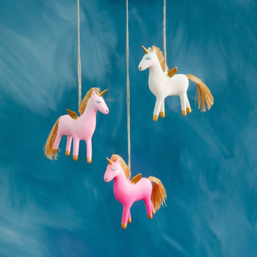 Christmas * | Glitterville Studios Winged Unicorn Ornament 4.75 Ornaments