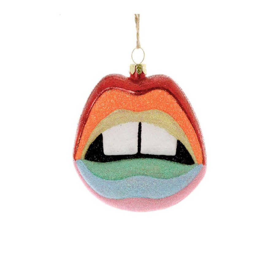 Christmas * | Cody Foster & Co. Spectrum Lips Glass Ornament 3.5