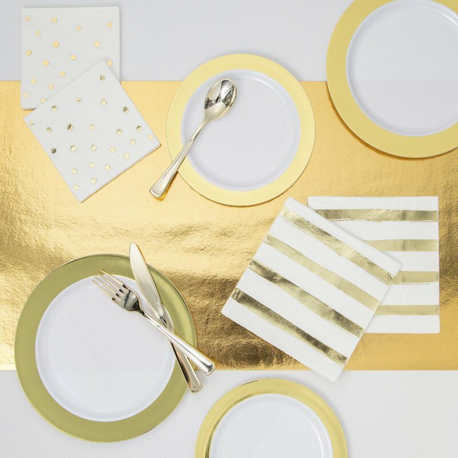 Christmas * | Table Coverings Party Metallic Gold Table Runner