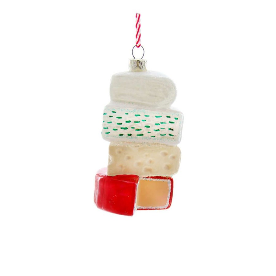 Christmas * | Cody Foster & Co. Christmas Cheese Stack Glass Ornament 4