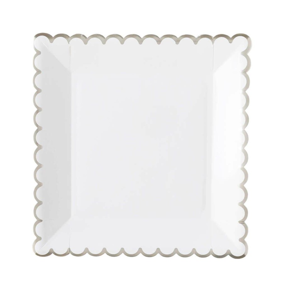 Christmas * | My Mind'S Eye Winter White Scalloped Plate 9 Party