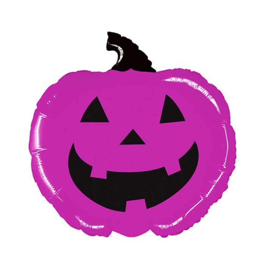 Halloween * | Burton + Burton Mighty Bright Purple Pumpkin Foil Balloon 28