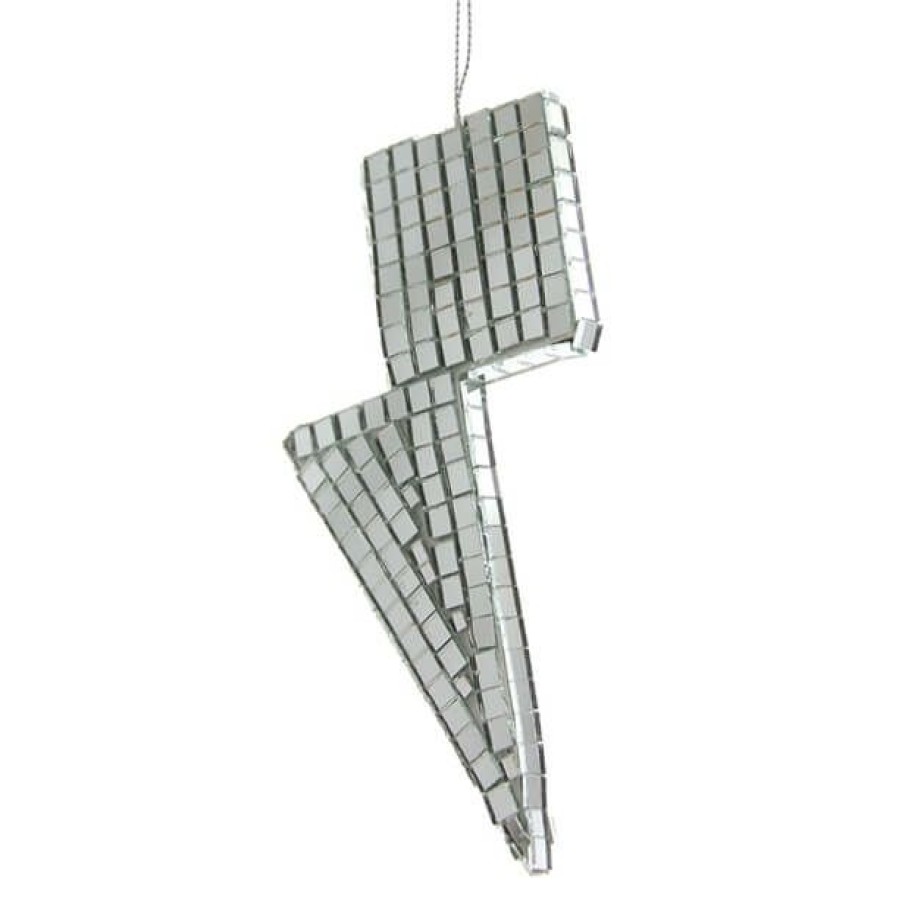 Christmas * | Cody Foster & Co. Silver Mirrored Lightning Bolt Ornament 5