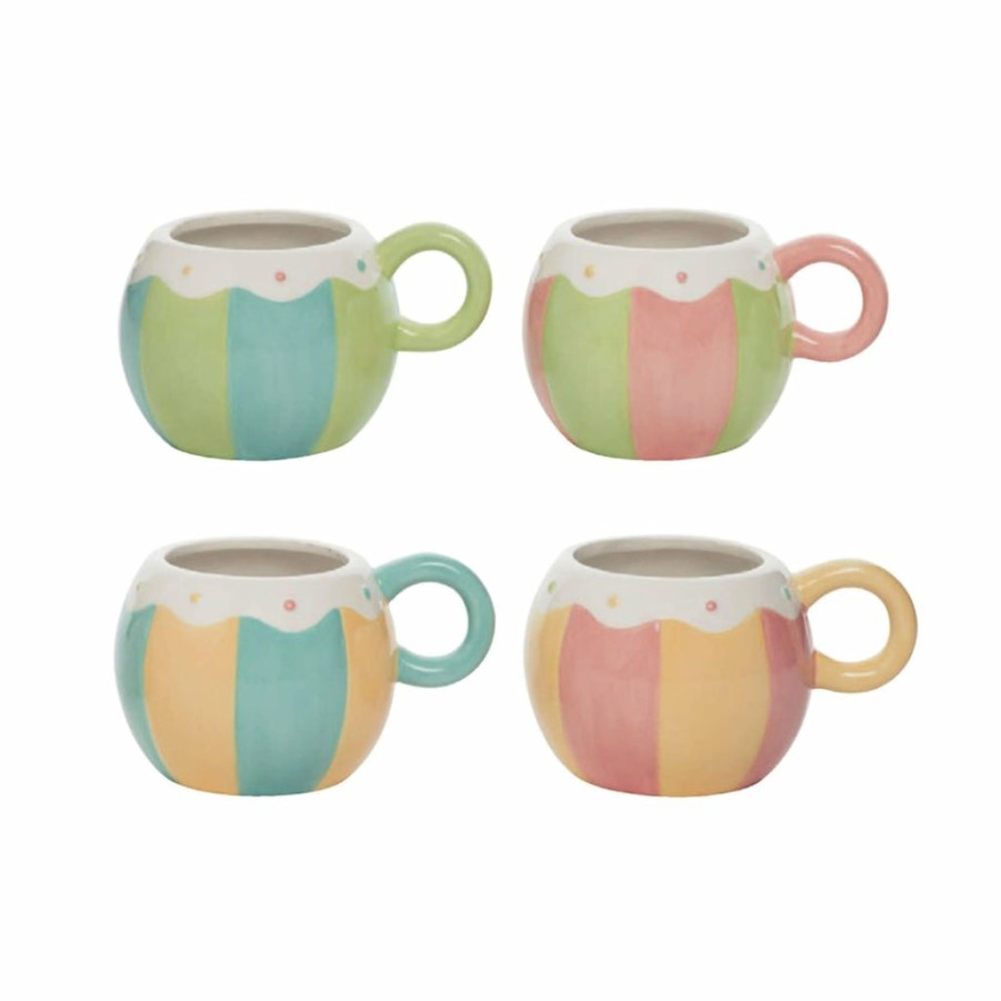 Easter * | Transpac Imports Johanna Parker Easter Dottie Tea Cups (Set Of 4)