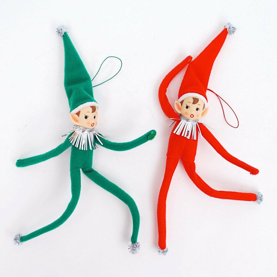 Christmas * | One Hund 80 Degrees Retro Felt Elf Ornament In / 11