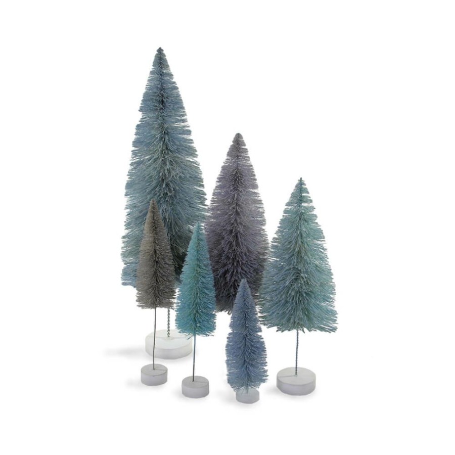 Christmas * | Cody Foster & Co. Christmas Winter Blue Rainbow Trees (Set Of 6)