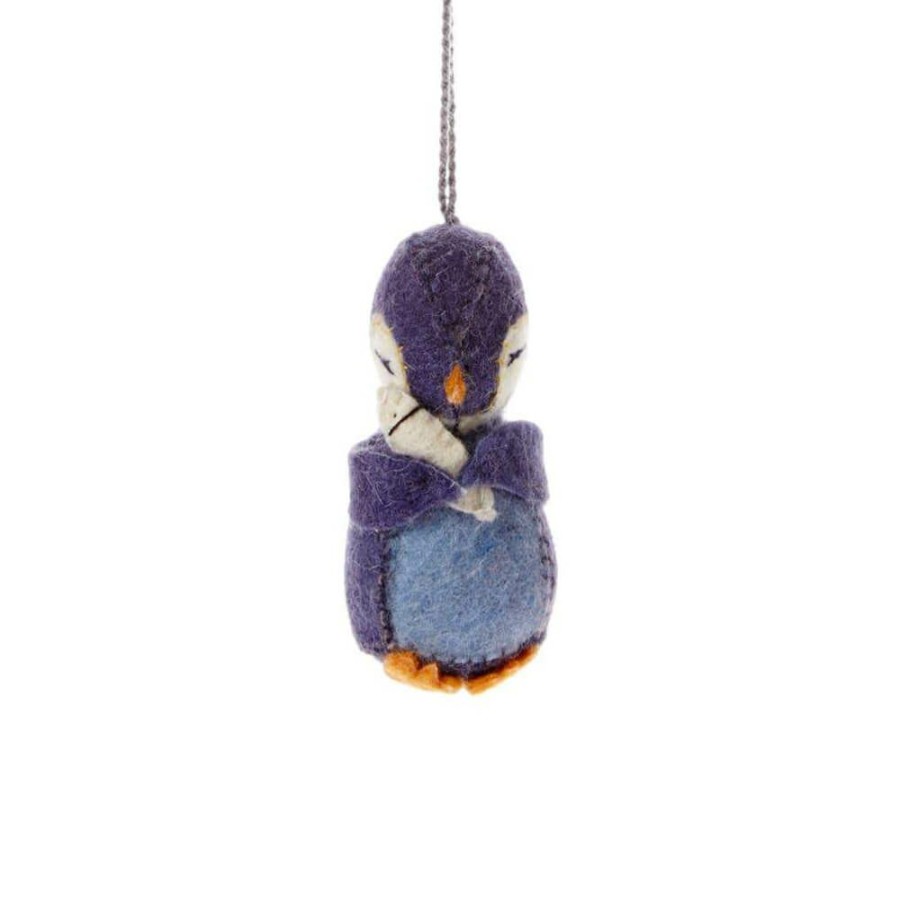 Christmas * | Silk Road Bazaar Felt Penguin Ornament Christmas