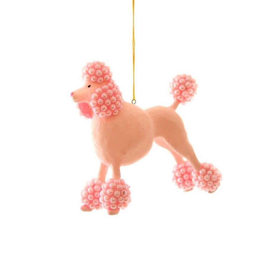 Christmas * | Cody Foster & Co. Christmas Pink Beaded Poodle Ornament 4.5