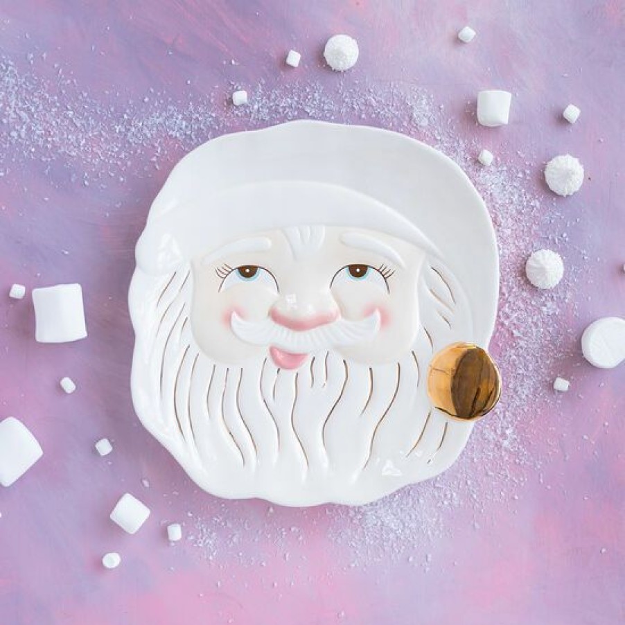 Christmas * | Christmas Glitterville Studios Papa Noel Cookie Platter 14