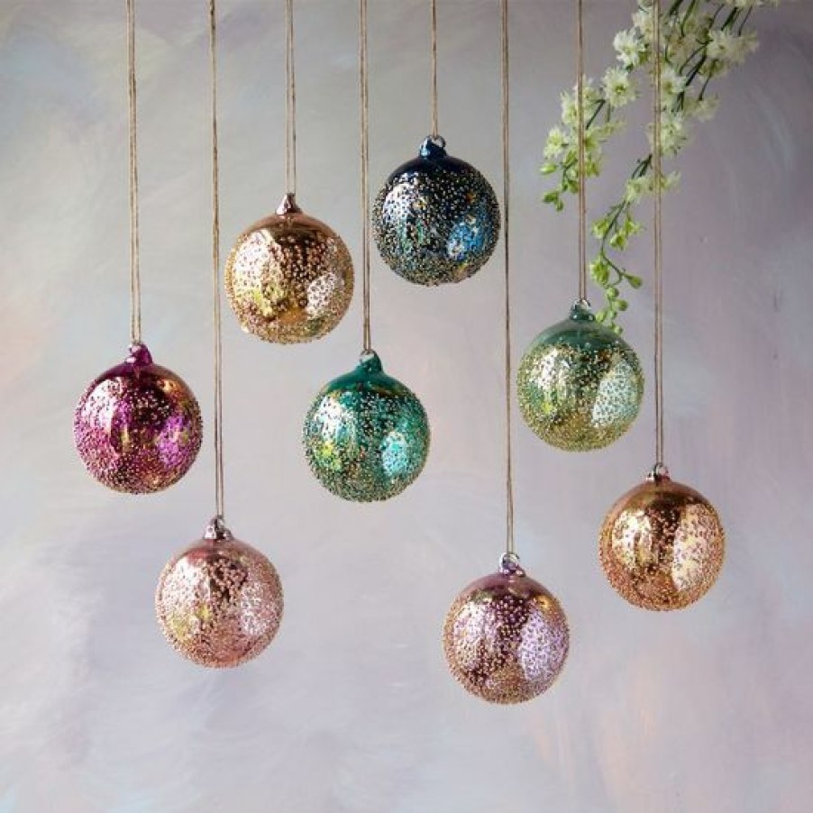 Christmas * | Glitterville Studios Metallic Stubble Ball Ornament 4 Christmas